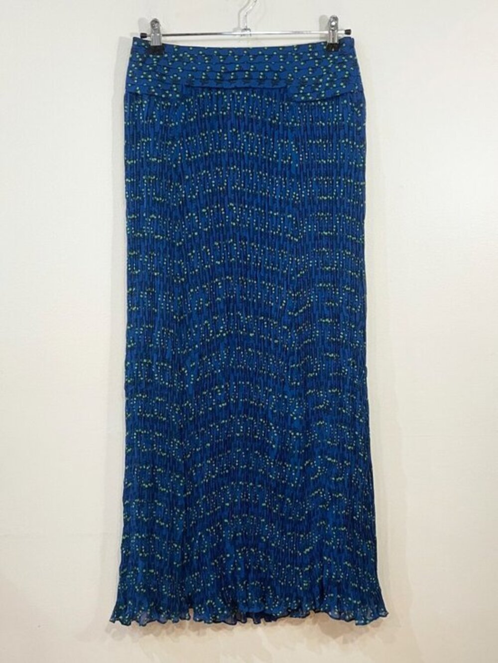 New Tory Burch Courcheval Pleated Maxi Skirt Indian Ocean Blue 4 $398